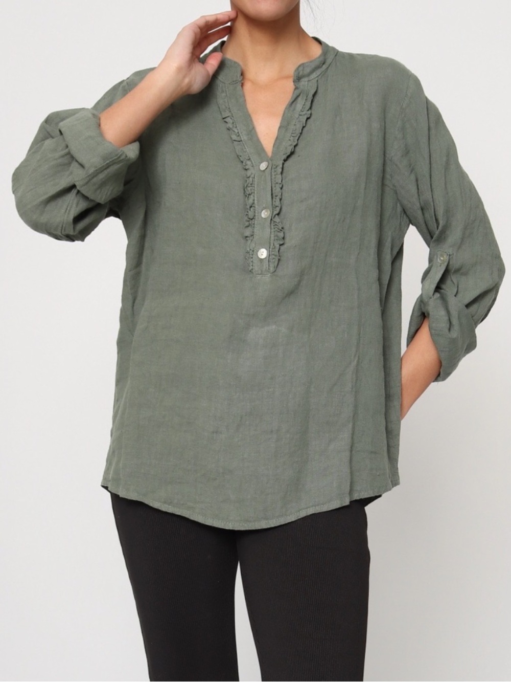 Made in Italy Linen tunic top M